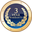 Gold Warranty (3 years labour and 2 years parts)
